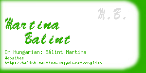 martina balint business card
